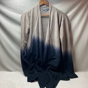 Barefoot Dreams Cozychic taupe to dark blue Ombre cardigan size 2XL